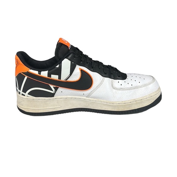 Nike Air Force One 1'07 LV8 Low White Black Orange Shoes #823511-104 Size 10.5 - Picture 9 of 11